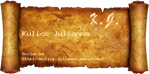 Kulics Julianna névjegykártya